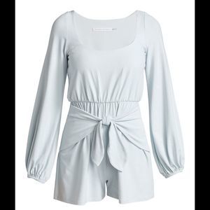 Susana monaco Scoop Neck Tie Front Romper Color is ICE Sz S